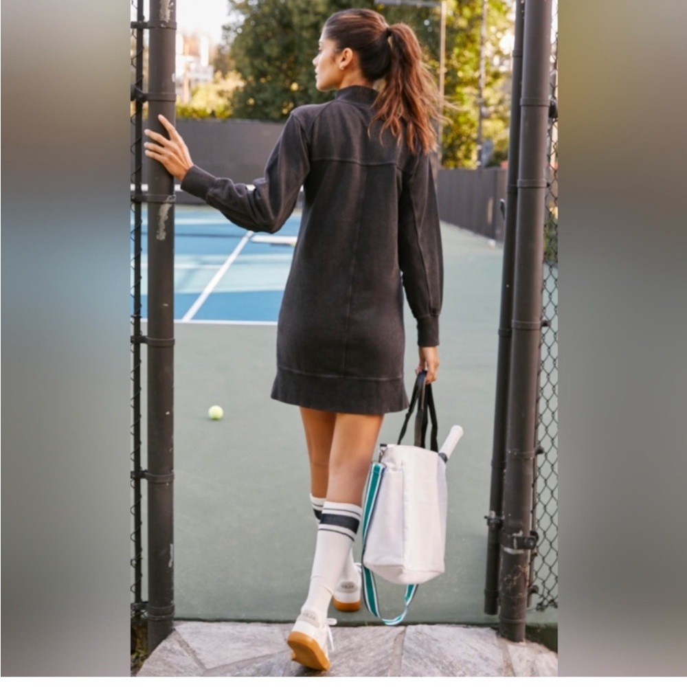 Daily Practice by Anthropologie Meru Zip-Front Mini Dress – Size S | Charcoal - Picture 5 of 10